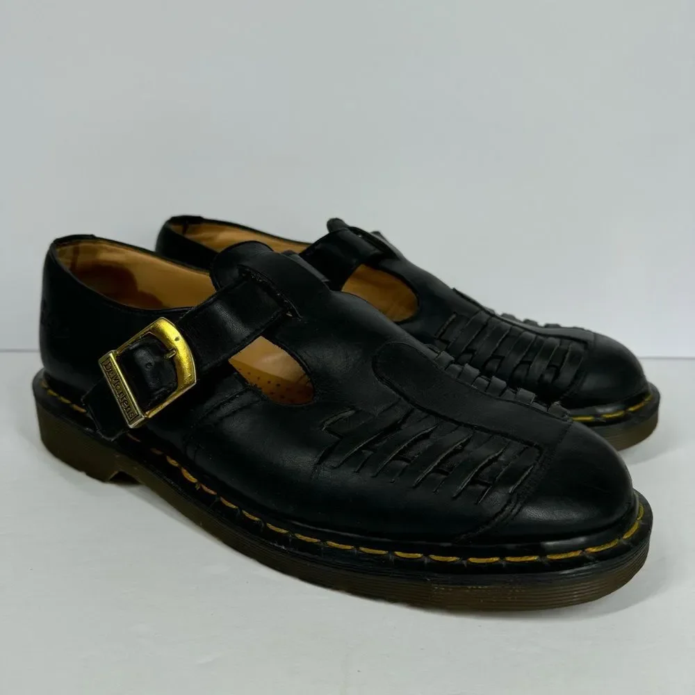 Vintage Dr. Martens Leather Closed Toe Fisherman Sandals Made In England Y2K UK9